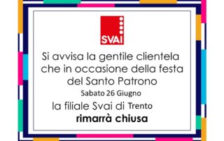 chiusura per santo patrono Trento
